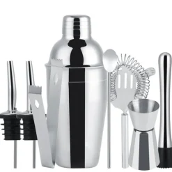 8-delar cocktailset , barset, shaker 550ml - Rostfritt stål Silver