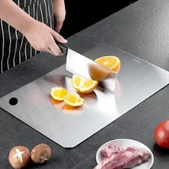 3-delars Set med Dubbelhäftande Skärbräda i Rostfritt Stål, Mögel- och Fukttålig