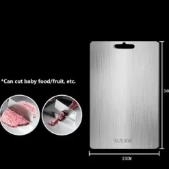 3-delars Set med Dubbelhäftande Skärbräda i Rostfritt Stål, Mögel- och Fukttålig