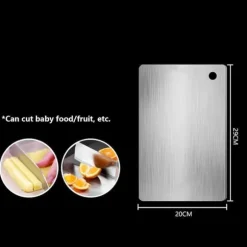 3-delars Set med Dubbelhäftande Skärbräda i Rostfritt Stål, Mögel- och Fukttålig