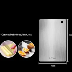 3-delars Set med Dubbelhäftande Skärbräda i Rostfritt Stål, Mögel- och Fukttålig