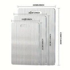 3-delars Set med Dubbelhäftande Skärbräda i Rostfritt Stål, Mögel- och Fukttålig