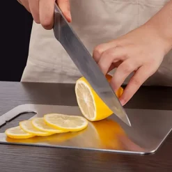 3-delars Set med Dubbelhäftande Skärbräda i Rostfritt Stål, Mögel- och Fukttålig