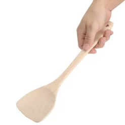 3-delars set omålade träspatel köksredskap matlagningsverktyg för non-stick pannor