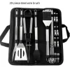 20-delat grillset i rostfritt stål, kombinationsverktyg för grillning