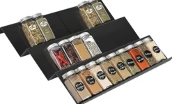 6-Delat Justerbart Kryddställ – Kökshylla för Förvaring av Kryddor & Burkar