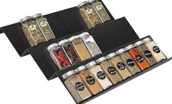 6-Delat Justerbart Kryddställ – Kökshylla för Förvaring av Kryddor & Burkar