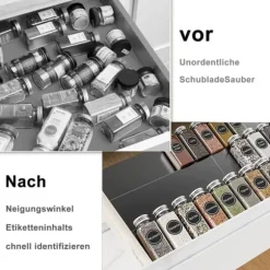 6-Delat Justerbart Kryddställ – Kökshylla för Förvaring av Kryddor & Burkar