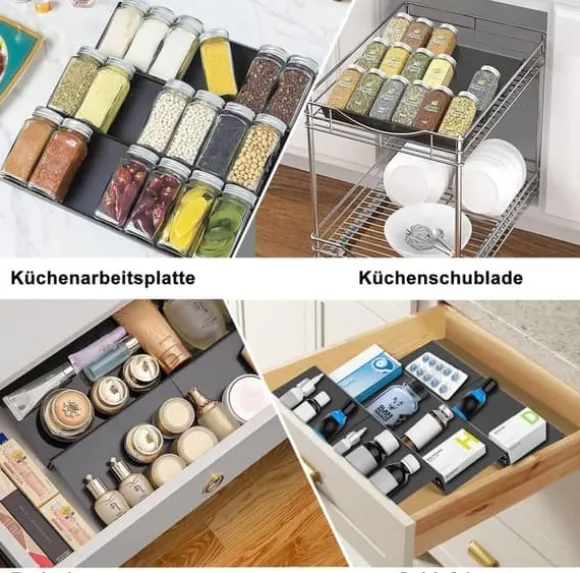 6-Delat Justerbart Kryddställ – Kökshylla för Förvaring av Kryddor & Burkar