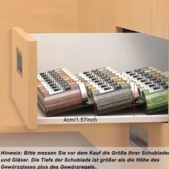 6-Delat Justerbart Kryddställ – Kökshylla för Förvaring av Kryddor & Burkar