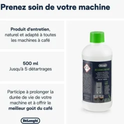 De'Longhi EcoDecalk Avkalkningsmedel DLSC500, 5 Doser av Avkalkning, Flaska med 5 Doser, 500ml