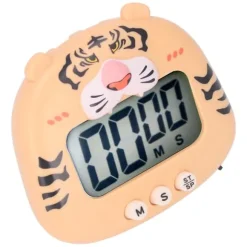 Digital Kökstimer Nedräkning Nedräkning Tecknad Djurljud Blixtvarning Enkel användning med ställ för matlagning Undervisning Gul tiger