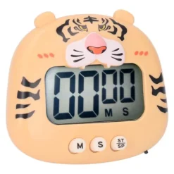Digital Kökstimer Nedräkning Nedräkning Tecknad Djurljud Blixtvarning Enkel användning med ställ för matlagning Undervisning Gul tiger