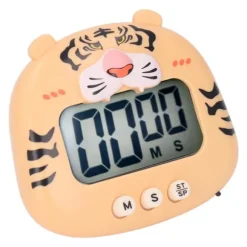 Digital Kökstimer Nedräkning Nedräkning Tecknad Djurljud Blixtvarning Enkel användning med ställ för matlagning Undervisning Gul tiger