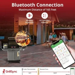 Digital köttermometer Digital trådlös dubbelsensor Bluetooth BBQ-termometer för grill, matlagning, rökning