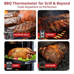 Digital köttermometer Digital trådlös dubbelsensor Bluetooth BBQ-termometer för grill, matlagning, rökning