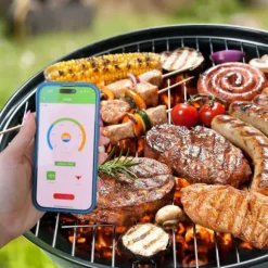 Digital köttermometer Digital trådlös dubbelsensor Bluetooth BBQ-termometer för grill, matlagning, rökning