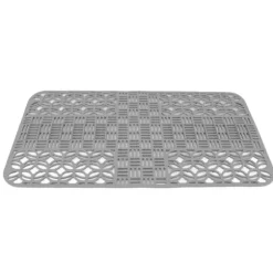 Diskbänksmattor Silikon Anti-halk Värmebeständig 66x35cm Stor storlek Fyrkantig ihålig diskbänksskydd för kök Grå