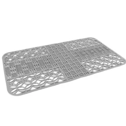 Diskbänksmattor Silikon Anti-halk Värmebeständig 66x35cm Stor storlek Fyrkantig ihålig diskbänksskydd för kök Grå