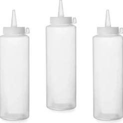 Dispenserflaska för kalla såser, set om 3 stycken. - transparent 0,2L - ENDI 558058