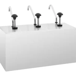 Dressingbehållare i rostfritt stål med pump - 3 x 3,5 L | Färg: Silver | Storlek: 3 x 3,5 L