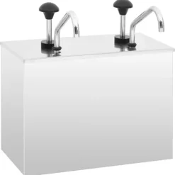 Dressingbehållare i rostfritt stål med pump - Såsförvaring | Färg: Silver | Storlek: 2 x 3,5 L