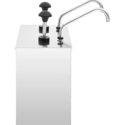 Dressingbehållare i rostfritt stål med pump - Såsförvaring | Färg: Silver | Storlek: 2 x 3,5 L