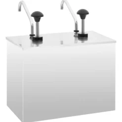 Dressingbehållare i rostfritt stål med pump - Såsförvaring | Färg: Silver | Storlek: 2 x 3,5 L