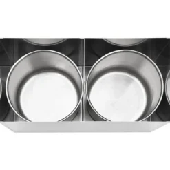 Dressingbehållare i rostfritt stål med pump - Såsförvaring | Färg: Silver | Storlek: 2 x 3,5 L