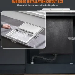 Drop-in Iskylare 27x18x21 tum, rostfritt stål med lock, hållbar design, perfekt för kylning av drycker, idealisk för fester och uteplatser