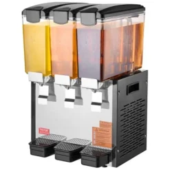 Dryckesdispenser, 3 behållare à 10 L, 43x41x68 cm, rostfritt stål