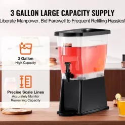 Dryckesdispenser 3 gallon, plast med tapplock, fest, juice, iste, citronläsk, vatten, perfekt för evenemang