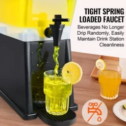 Dryckesdispenser 3 gallon, plast med tapplock, fest, juice, iste, citronläsk, vatten, perfekt för evenemang