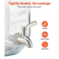 Dryckesdispenser, 2-pack glasjuicebehållare med träställ, 30x15x24,4 cm, transparent