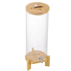 Dryckesdispenser, 20,5x20,5x63,7 cm, Transparent, Glas med träställning