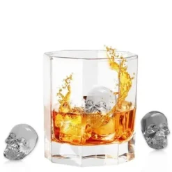 3D-skalleform iskubbricka, gör fyra levande dödskallar, flexibel ismaskin av livsmedelskvalitet i silikonform