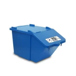 Dubbeldäckad sopsorteringsbehållare - blå, 45L