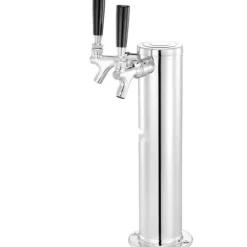 Dubbelkranar Fatölstornautomat, rostfritt stål, Kegerator Tower Kit med förmonterad slang och självstängande kran för fest och bar