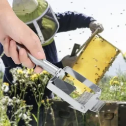 Dubbelnålad rostfritt stål bikupa avtäckningsgaffel skrapa spade biodling biodlare verktyg