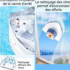 Dubbel-sidig magnetisk fönsterputsare INN® manuell 6 nivåer justering av vattenutsläpp för glas 3-30mm 2 vattentankar