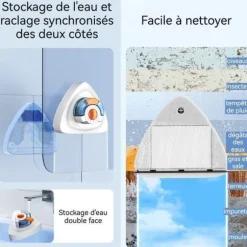 Dubbel-sidig magnetisk fönsterputsare INN® manuell 6 nivåer justering av vattenutsläpp för glas 3-30mm 2 vattentankar