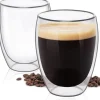Dubbelväggiga glas - lämpliga för olika typer av kaffe och drycker, 2 st (350 ml)