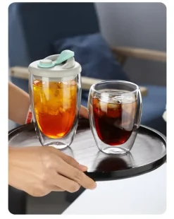 Dubbelväggiga glas - lämpliga för olika typer av kaffe och drycker, 2 st (350 ml)