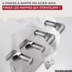 Dukhängare - Fackelmann - 61503 - Rostfritt stål - Justerbar 18-55 mm - Set med 4 delar