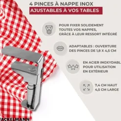 Dukhängare - Fackelmann - 61503 - Rostfritt stål - Justerbar 18-55 mm - Set med 4 delar