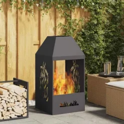 Eldstad Svart 50 x 50 x 100 cm Stål