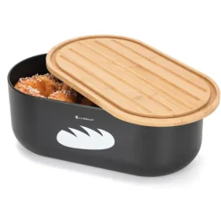 Elegant brödbox E-6060 med förvaringsbehållare svart