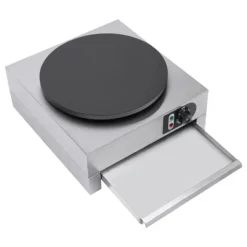 Elektrisk Crepesmaskin, Justerbar Temperatur, Stor Värmyta,silver