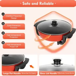 Elektrisk dubbel hotpot, bordsgryta, 6 L med lock, 1360 W, 220 V