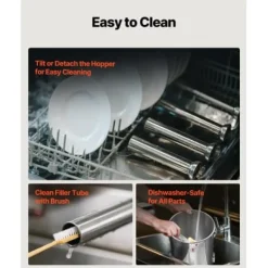 Elektrisk korvstoppare, 12 L, 39x29,5x77 cm, rostfritt stål